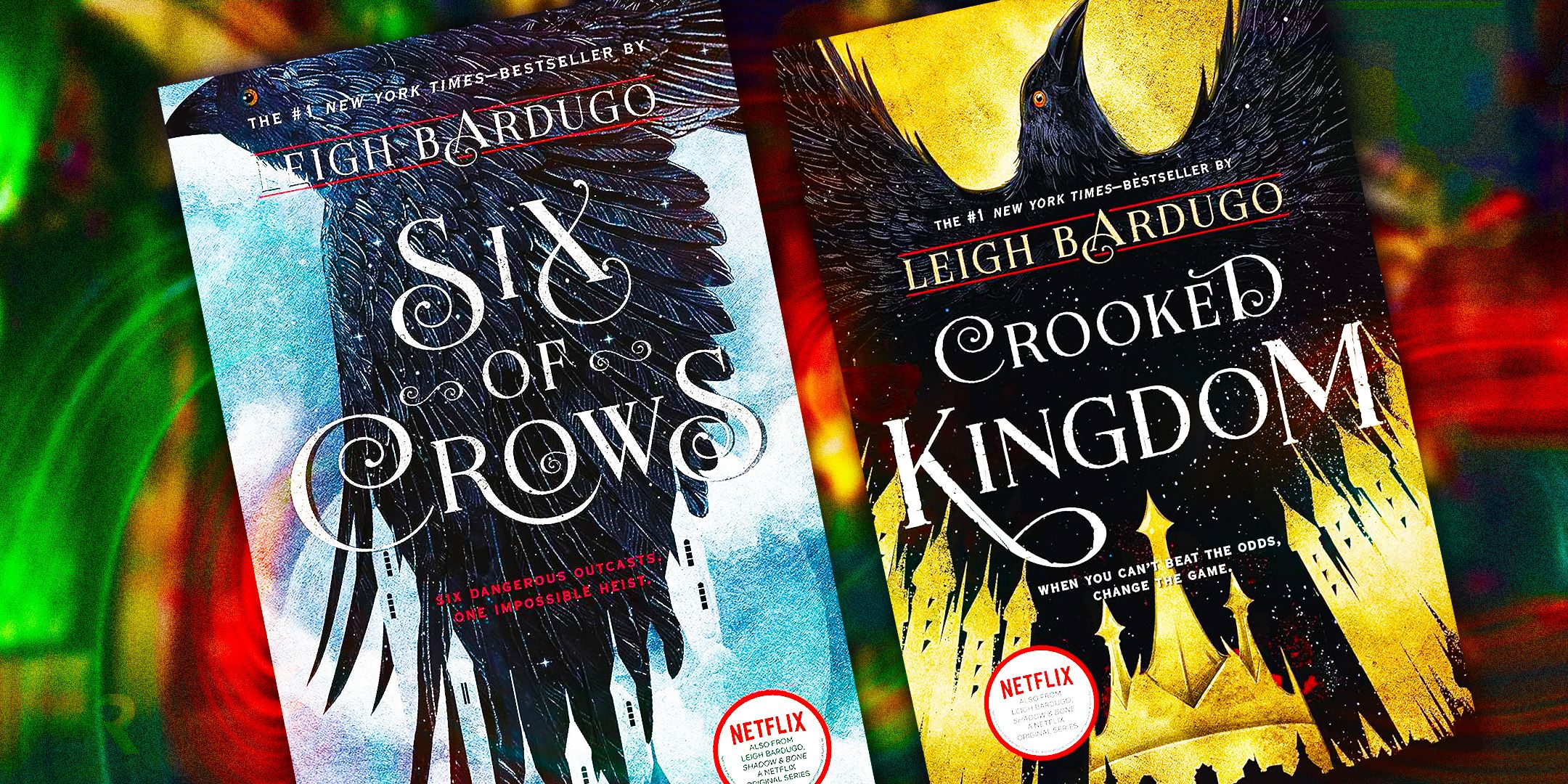 The covers of SIx of Crows and Crooked Kingdom by Leigh Bardugo