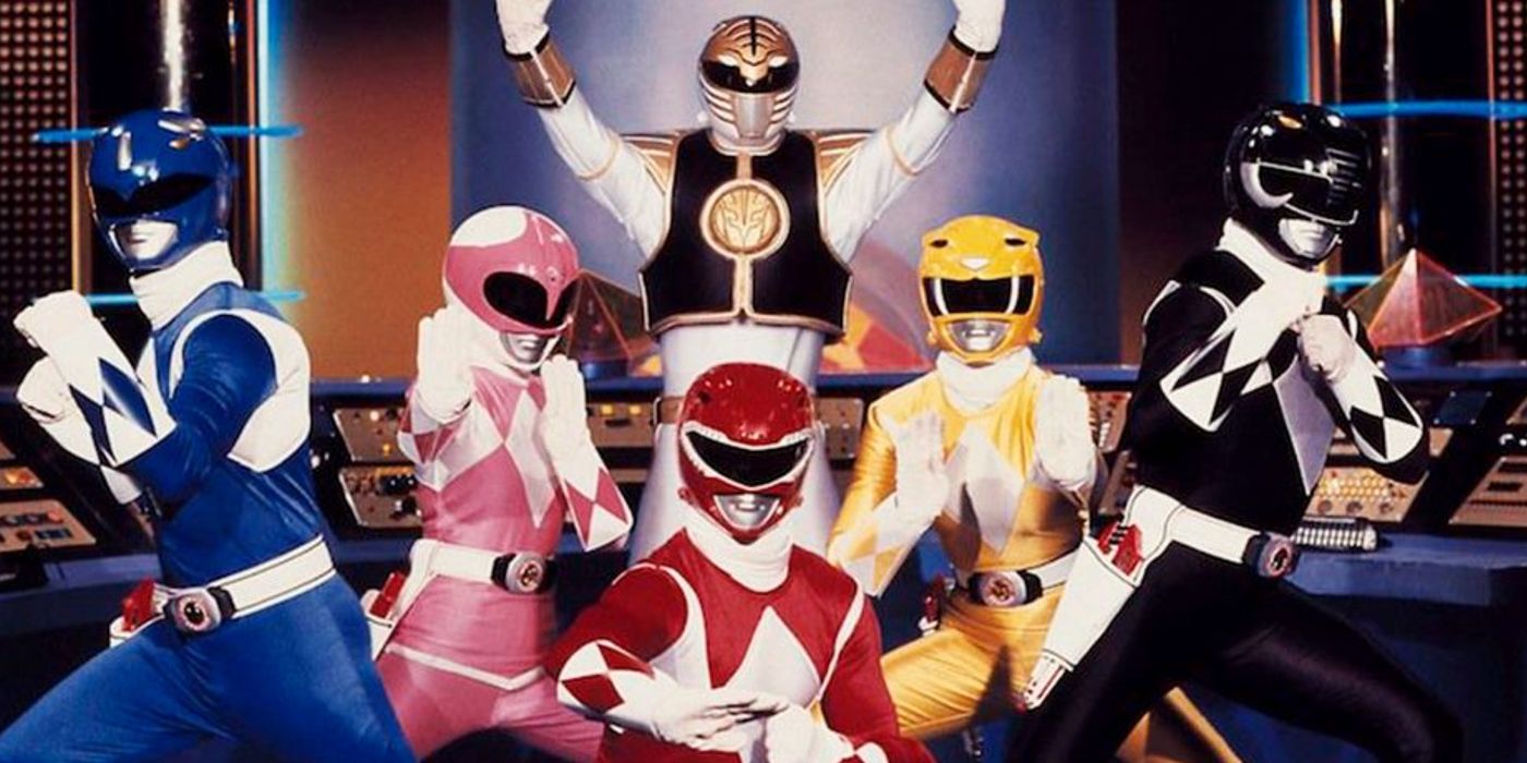 The Power Rangers standing together in an action pose