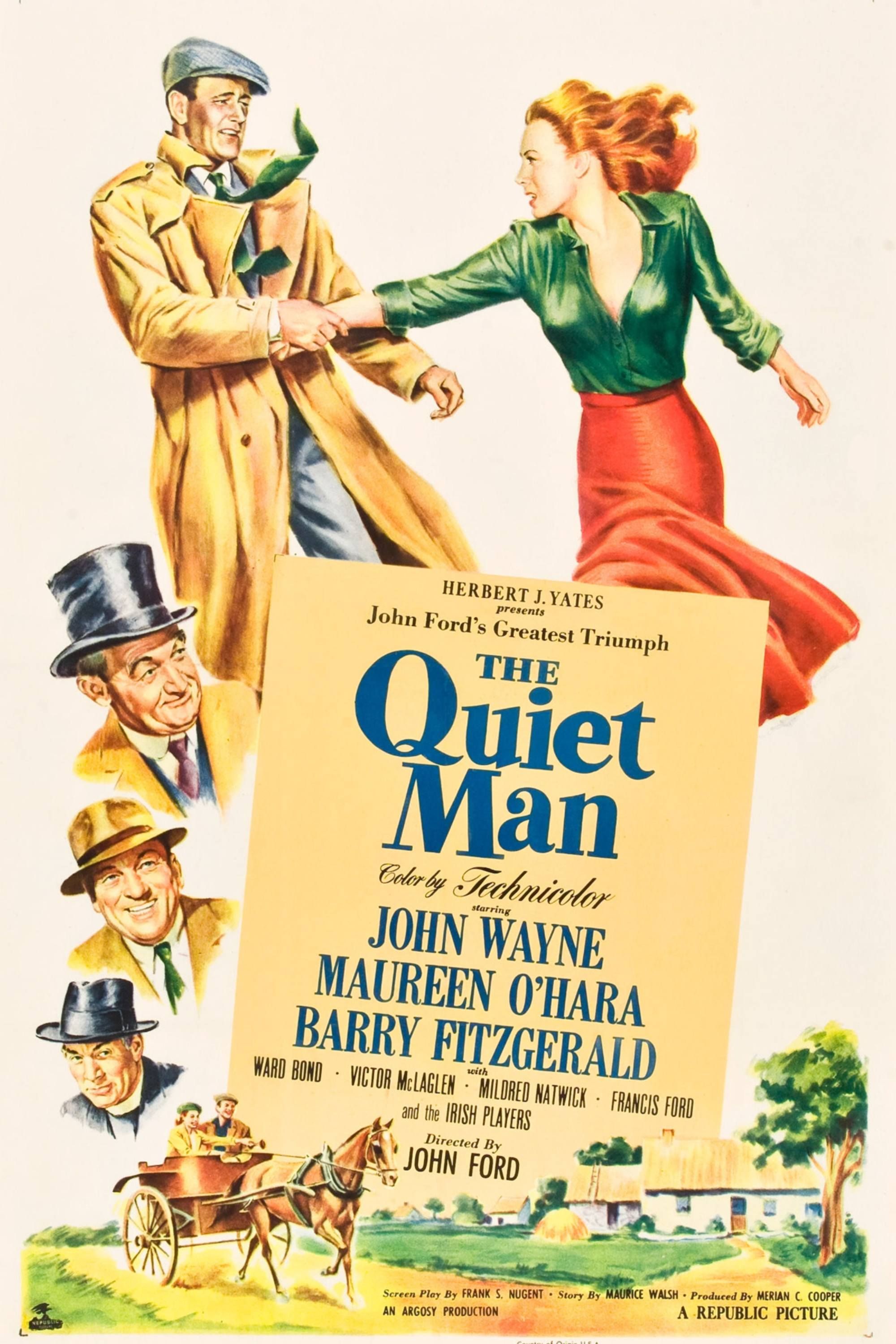 The Quiet Man - Poster - John Wayne, Maureen O'Hara & Barry Fitzgerald