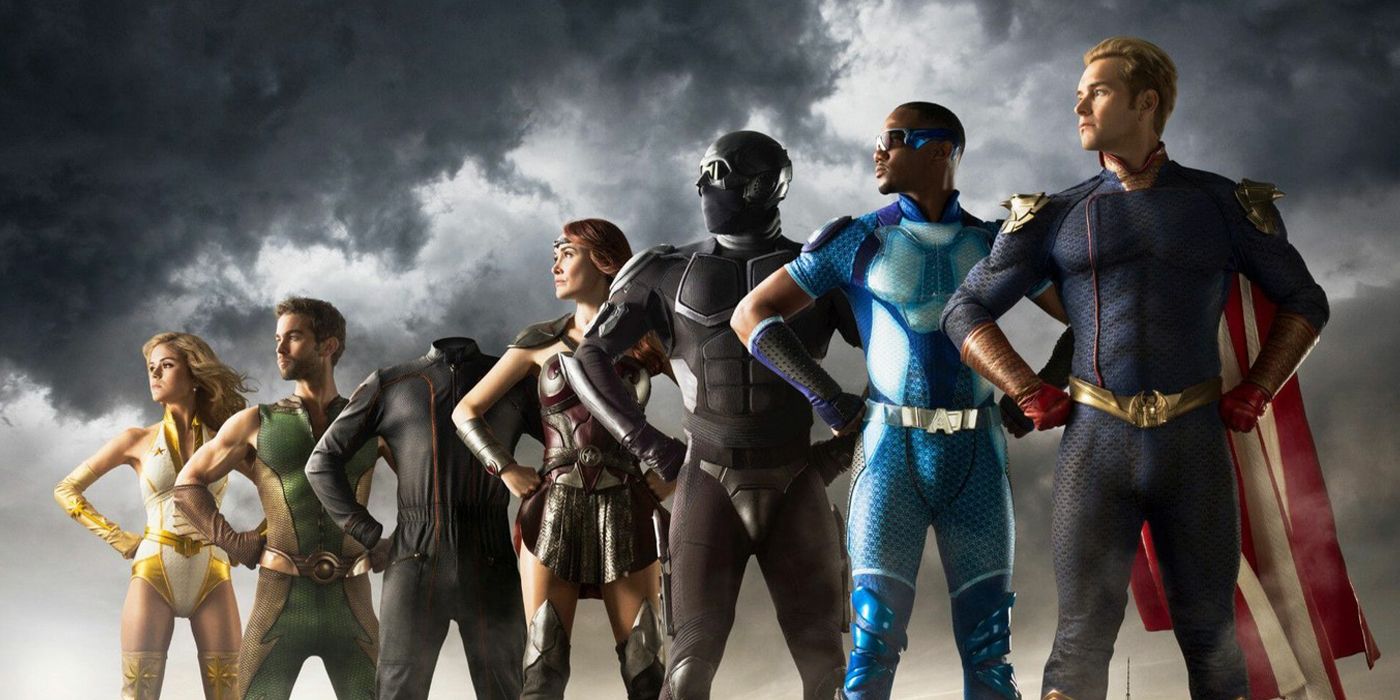 The Seven standing in classic hands-on-hip superhero poses, from Amazon's The Boys.