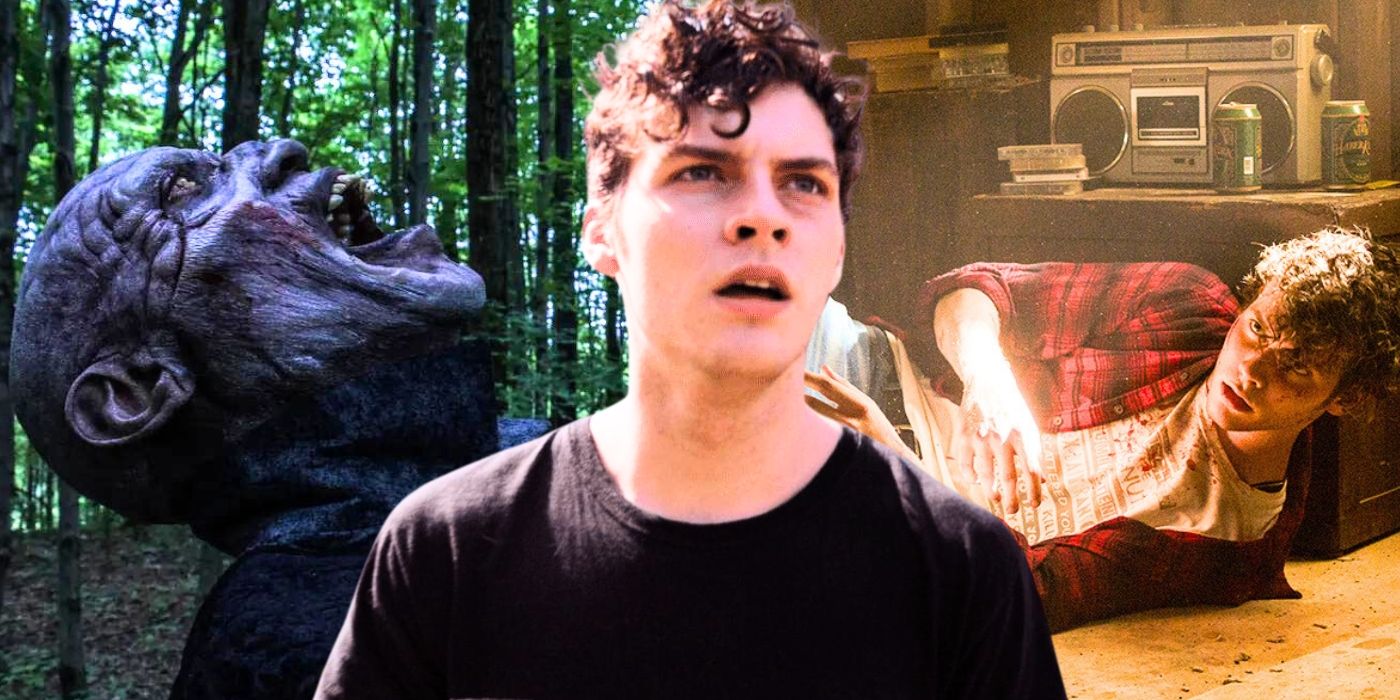 A collage of 3 stills from 2019 horror movie The Shed, created by Tom Russell