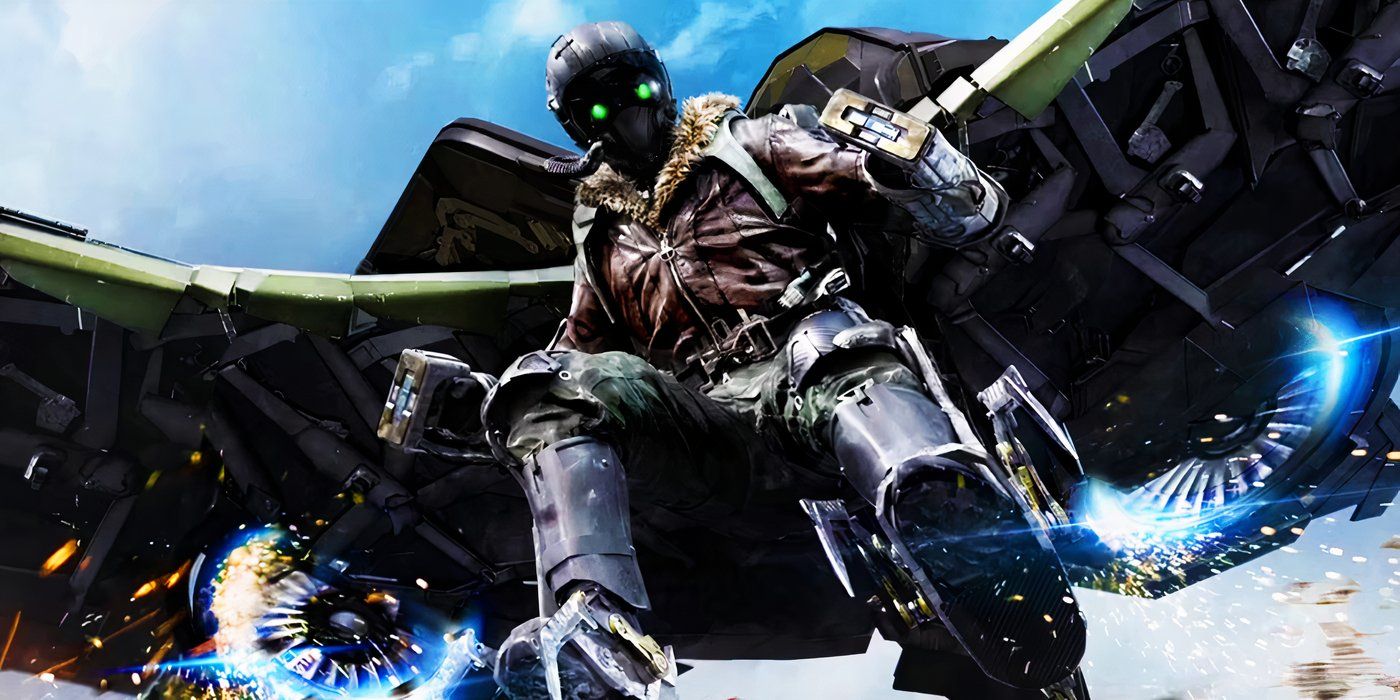 The Vulture using his flight suit in Spider-Man Homecoming