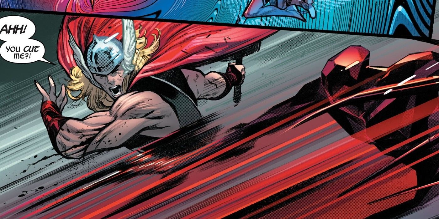 Damascene cuts Thor with his claws