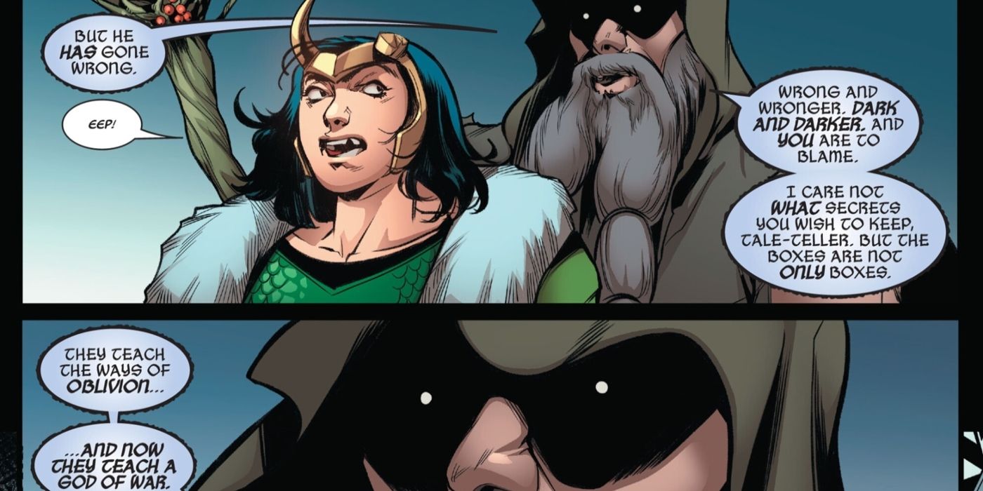 Ullr, o Deus da Perdição, repreendendo Loki por trair Tyr.
