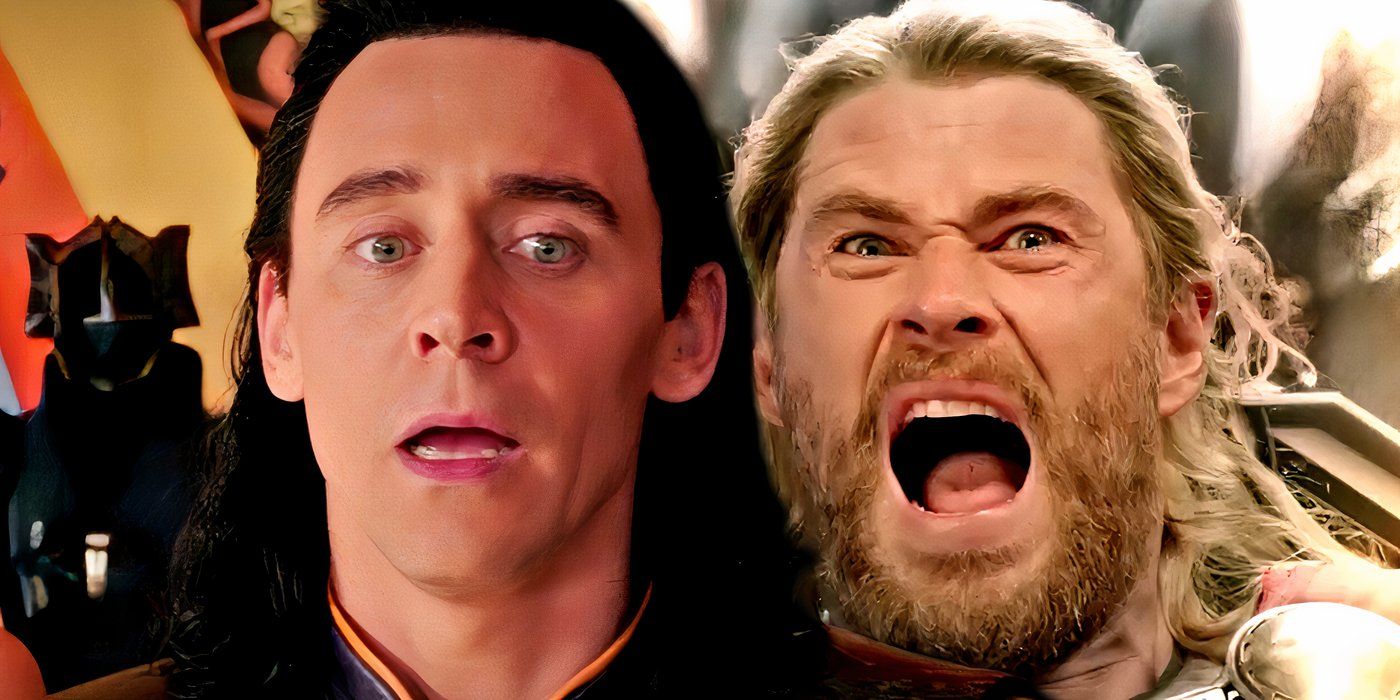MCU's Thor and Loki screaming in fear.
