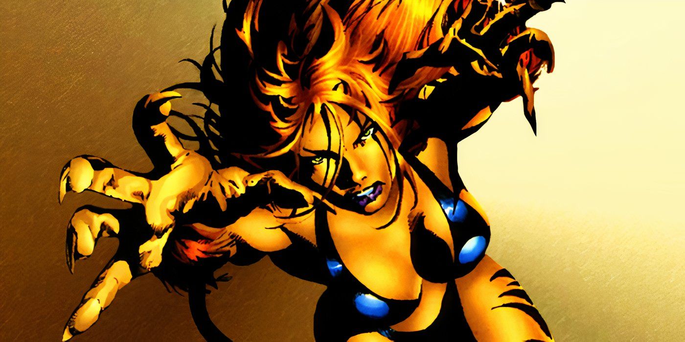 Tigra attacking in Marvel Comics