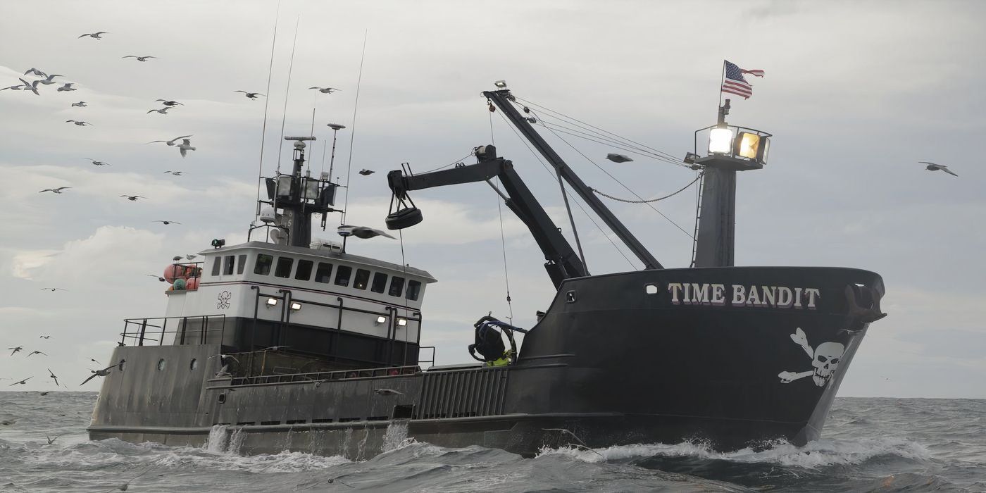 Time Bandit in the water with gulls in Deadliest Catch.