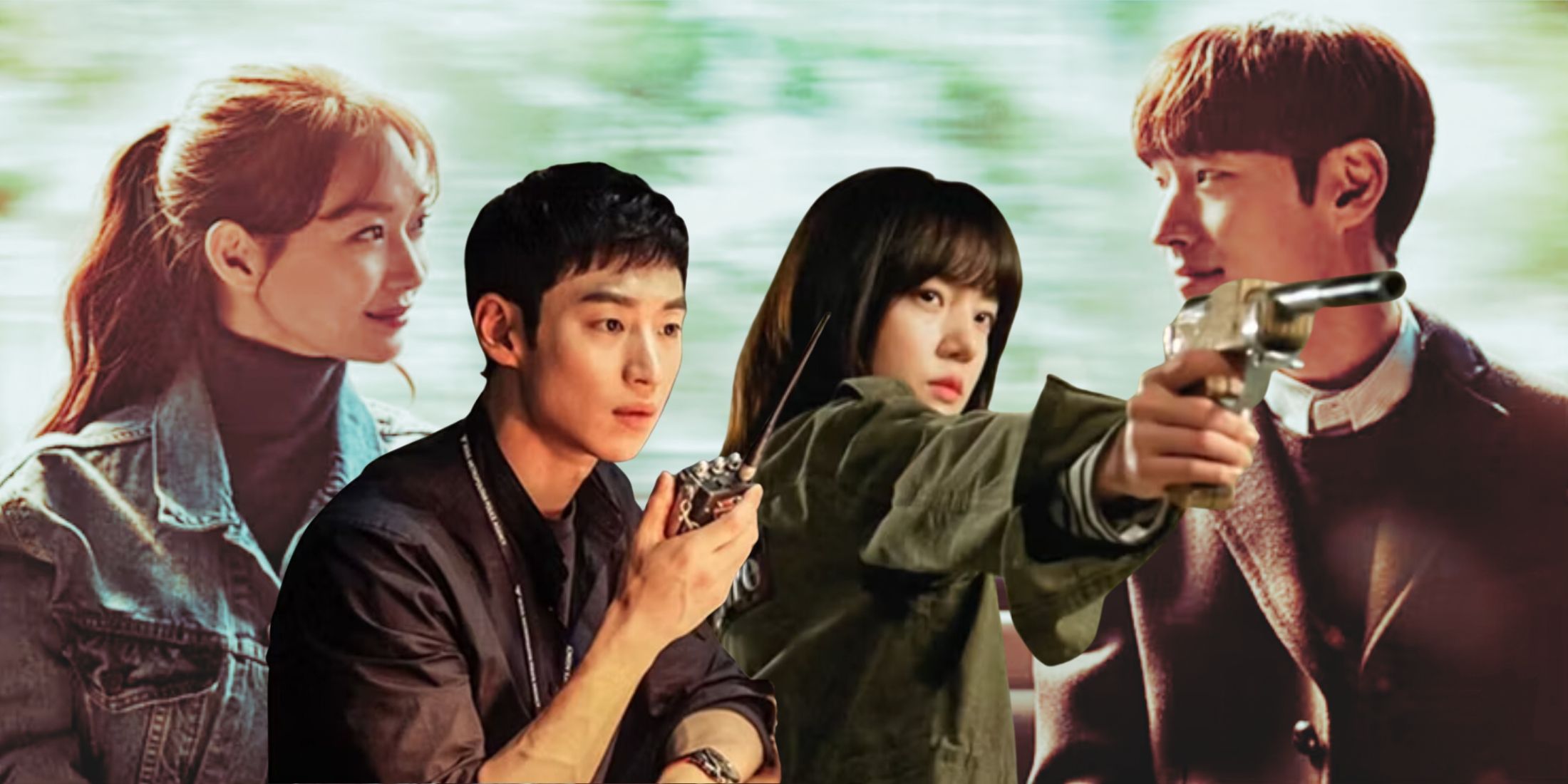 A custom image features characters from the time travel k-dramas Tomorrow With You, The Signal, and Chicago Typewriter