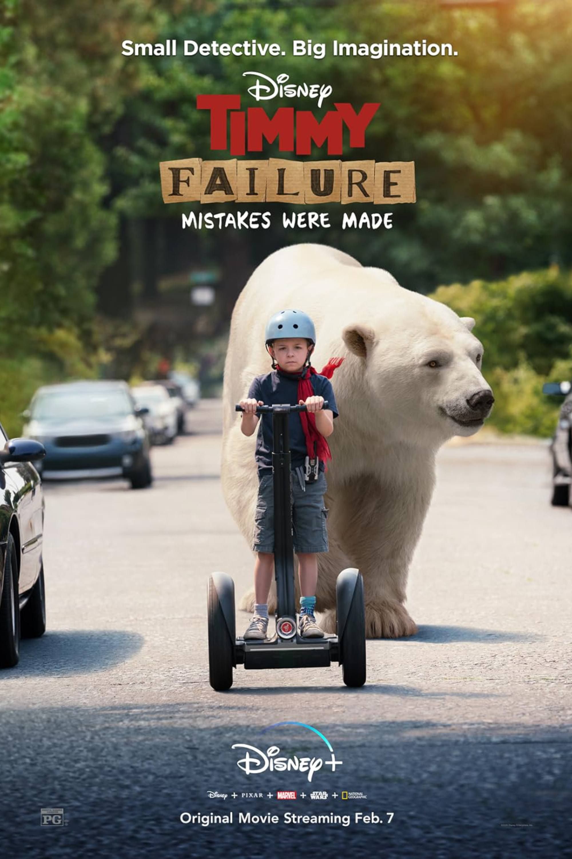 Timmy Failure_ Mistakes Were Made (2020) - Poster - Boy on scooter with bear behind him