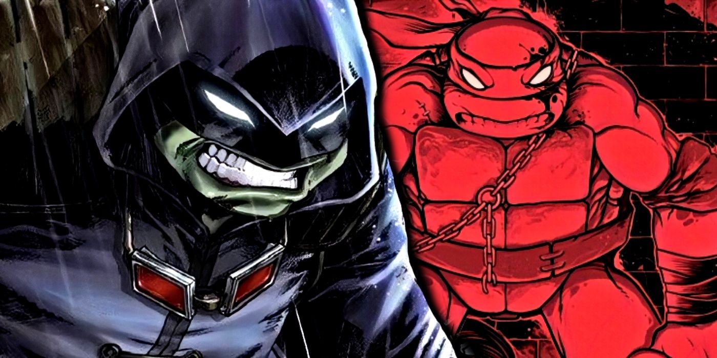 TMNT's Raphael and the Last Ronin side-by-side.