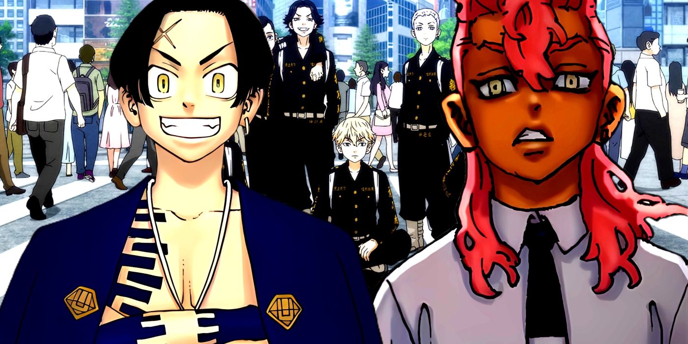 Hibaru and Kou are standing side by side. Behind them, the photo of Toman&rsquo;s creation can be seen