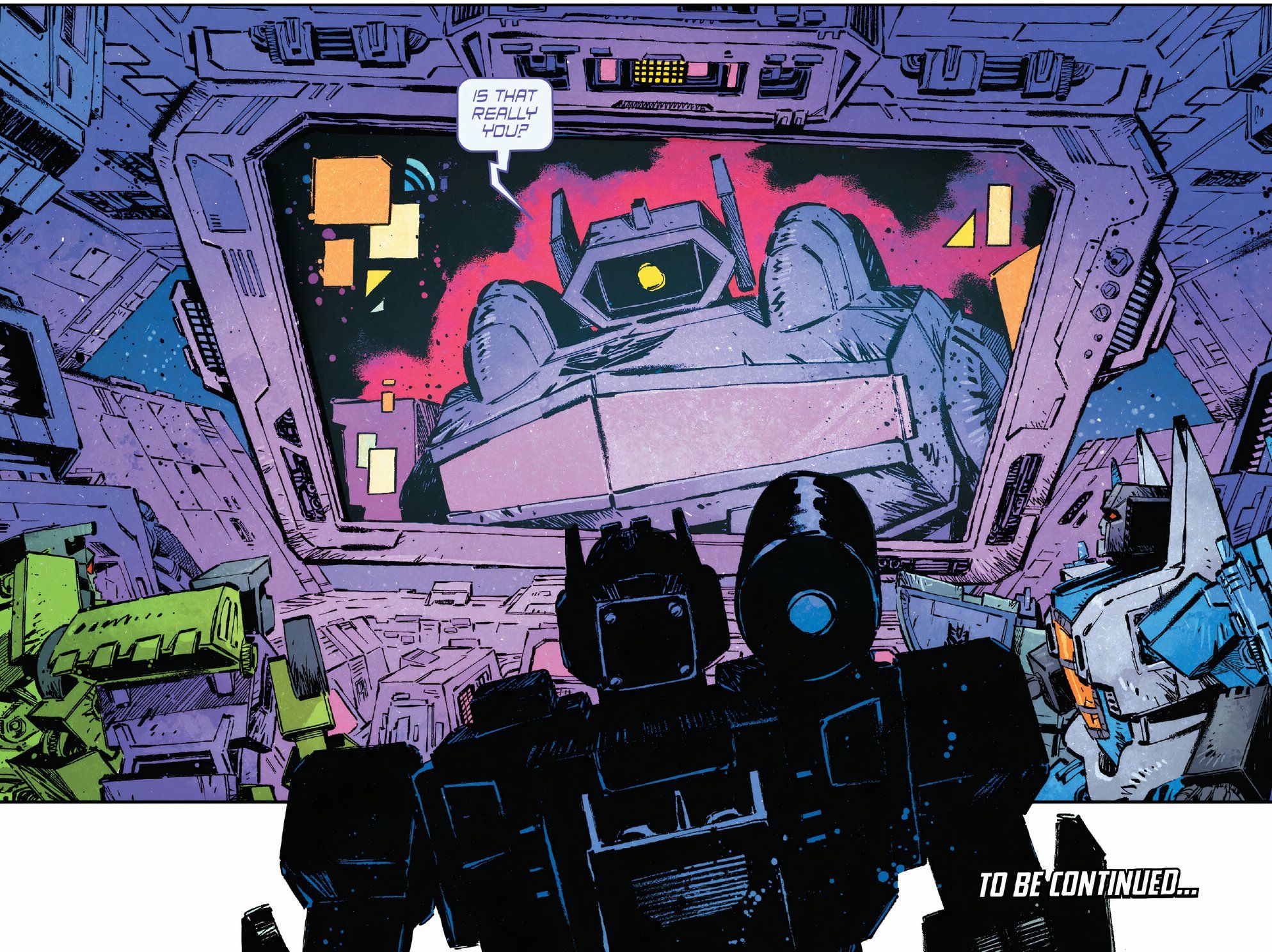 Transformers #8, Soundwave calls Shockwave and requests his presence on Earth.