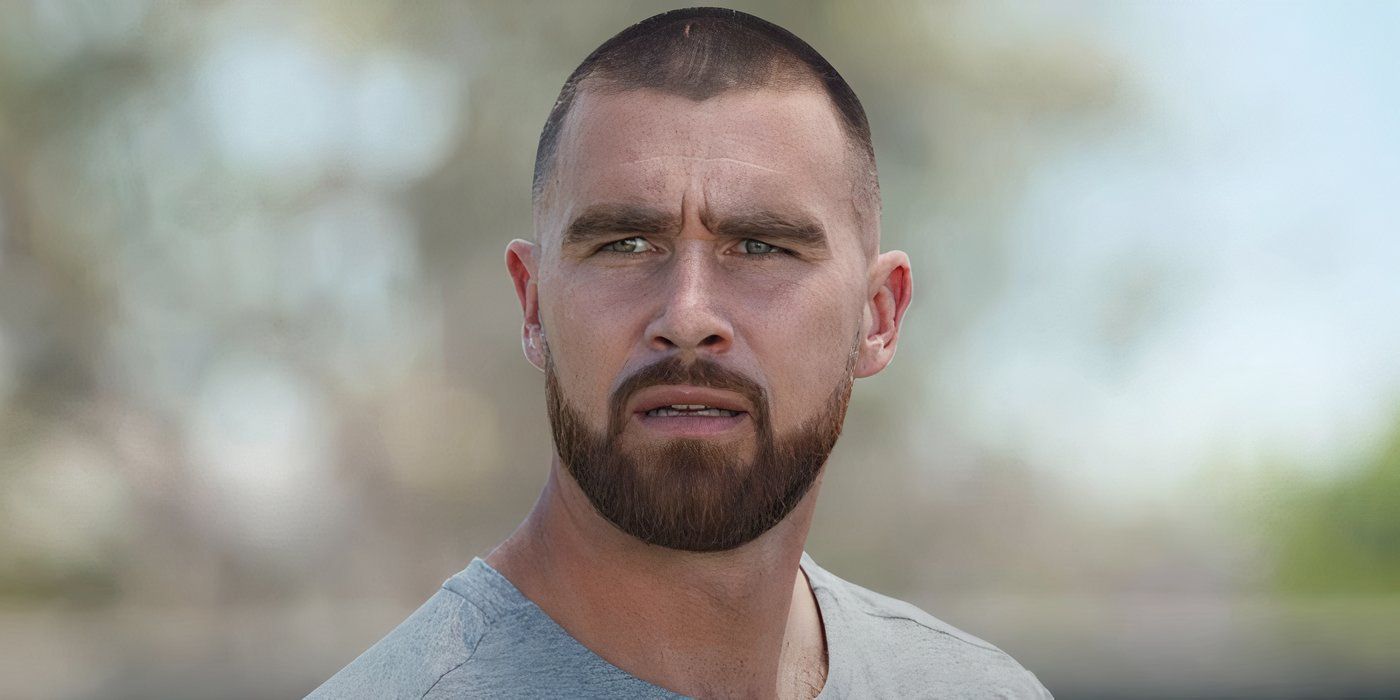 Travis Kelce está enojado en un anuncio del metro.