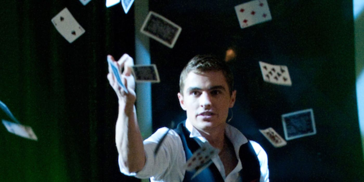 Dave Franco performing a card trick in Now You See Me