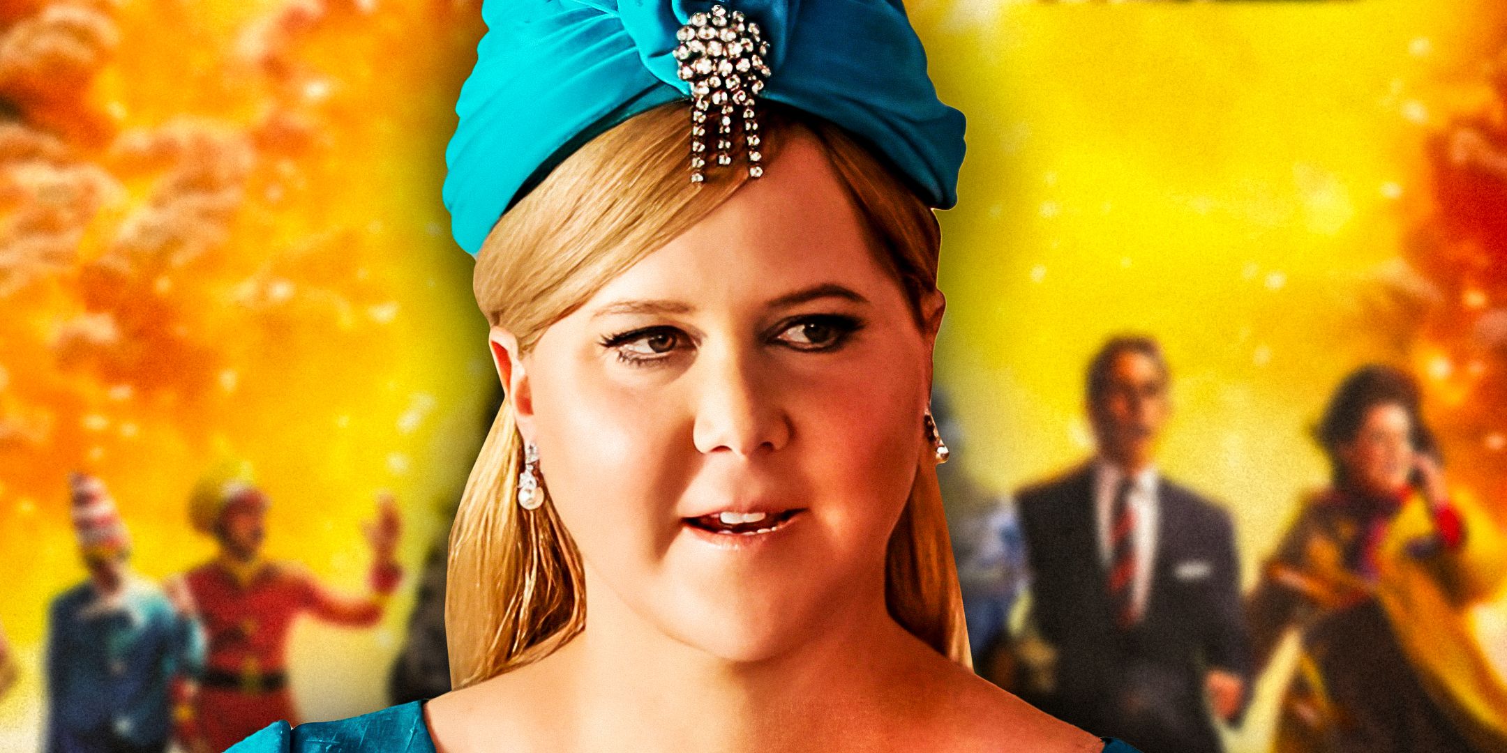 Unfrosted Amy Schumer as Marjorie Post with other characters in the background