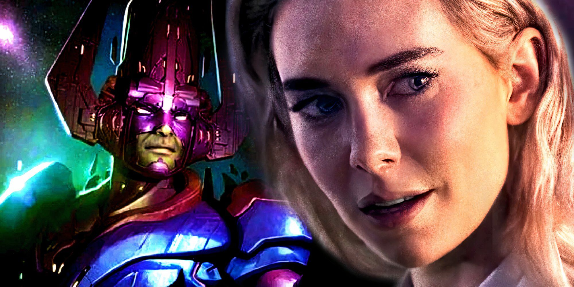 Vanessa Kirby as Sue Storm in The Fantastic Four Smiles Next to Galactus in Marvel Comics
