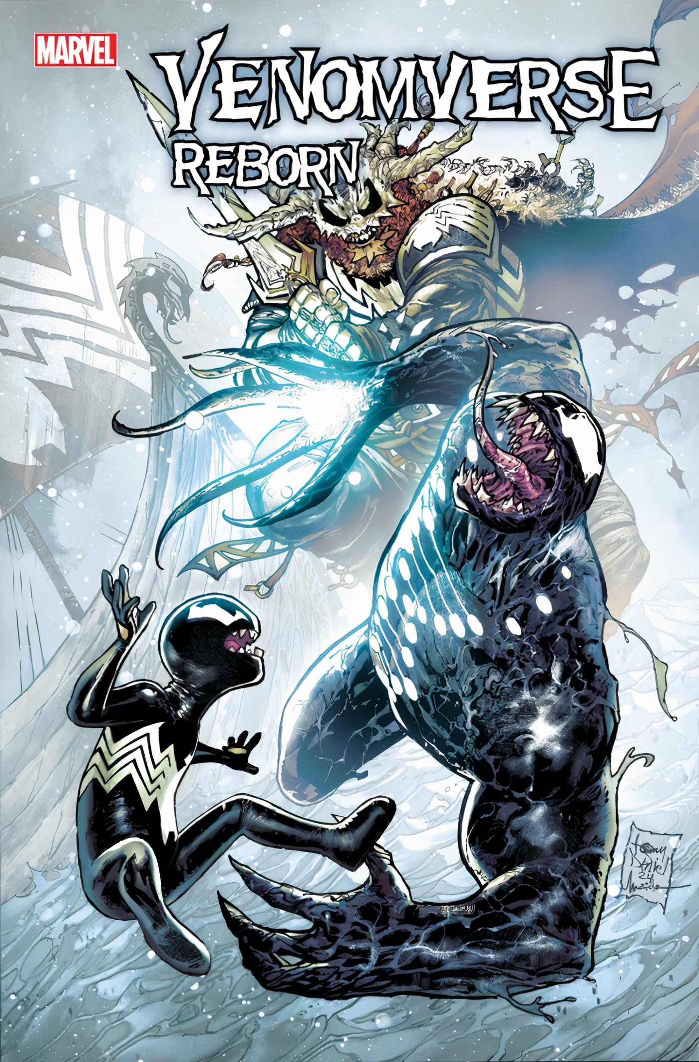 Venom from Venom: The End on the cover of Venomverse Reborn #2.