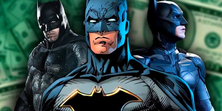 versions of batman with money in the background