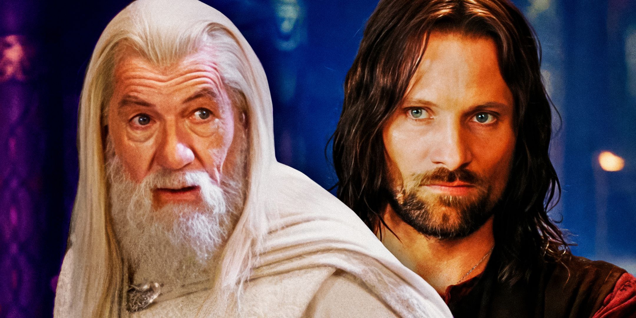 Viggo Mortensen e Ian McKellen como Gandalf de O Senhor dos Anéis