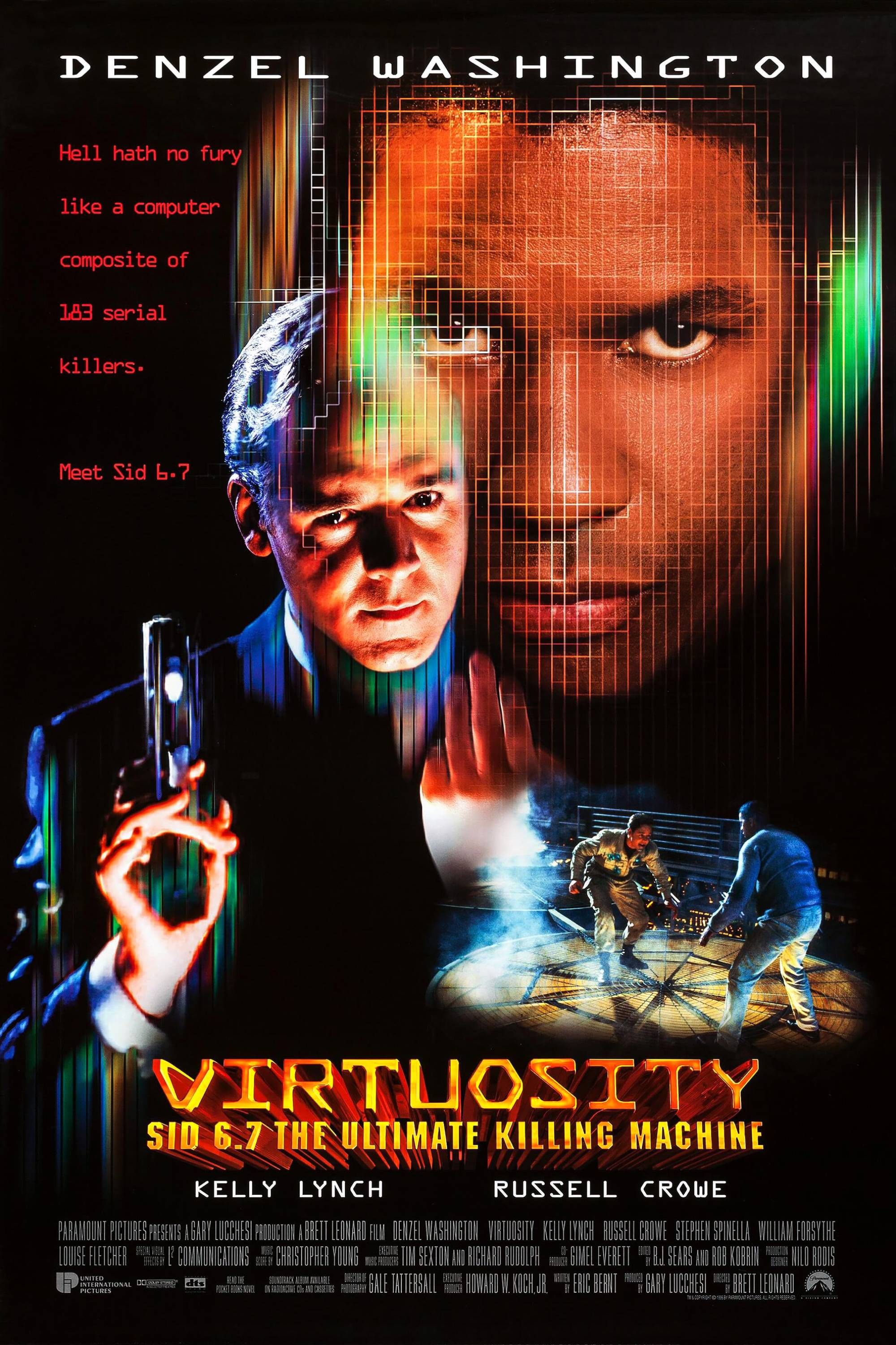 Virtuosity (1995) - Poster - Denzel Washington - kelly lynch - russel crowe