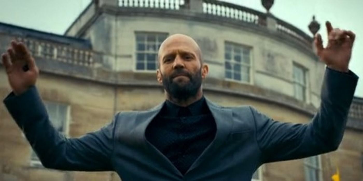 Jason Statham as Adam Clay at the president’s mansion  in The Beekeeper (2024)