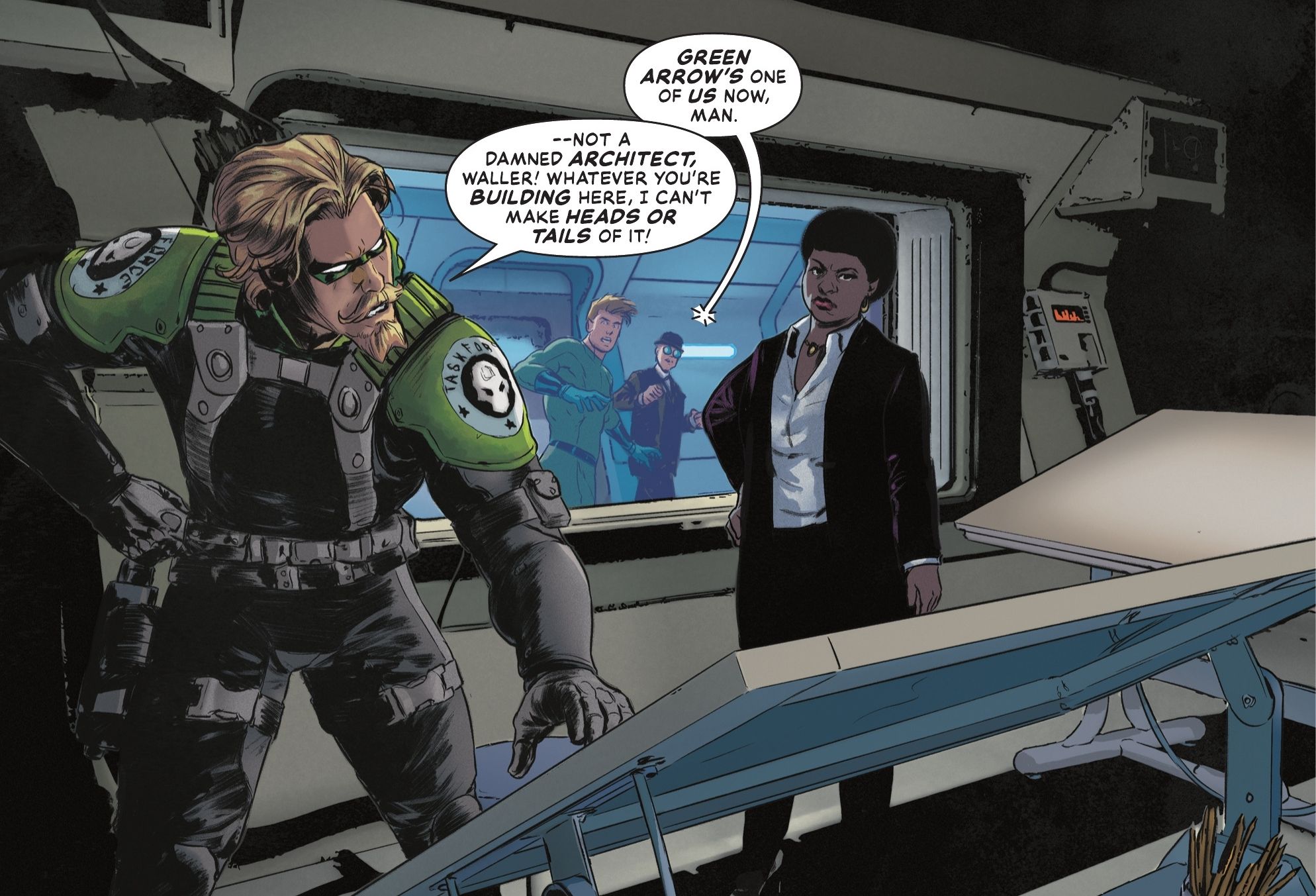 Waller Talking to Green Arrow About Construction DC