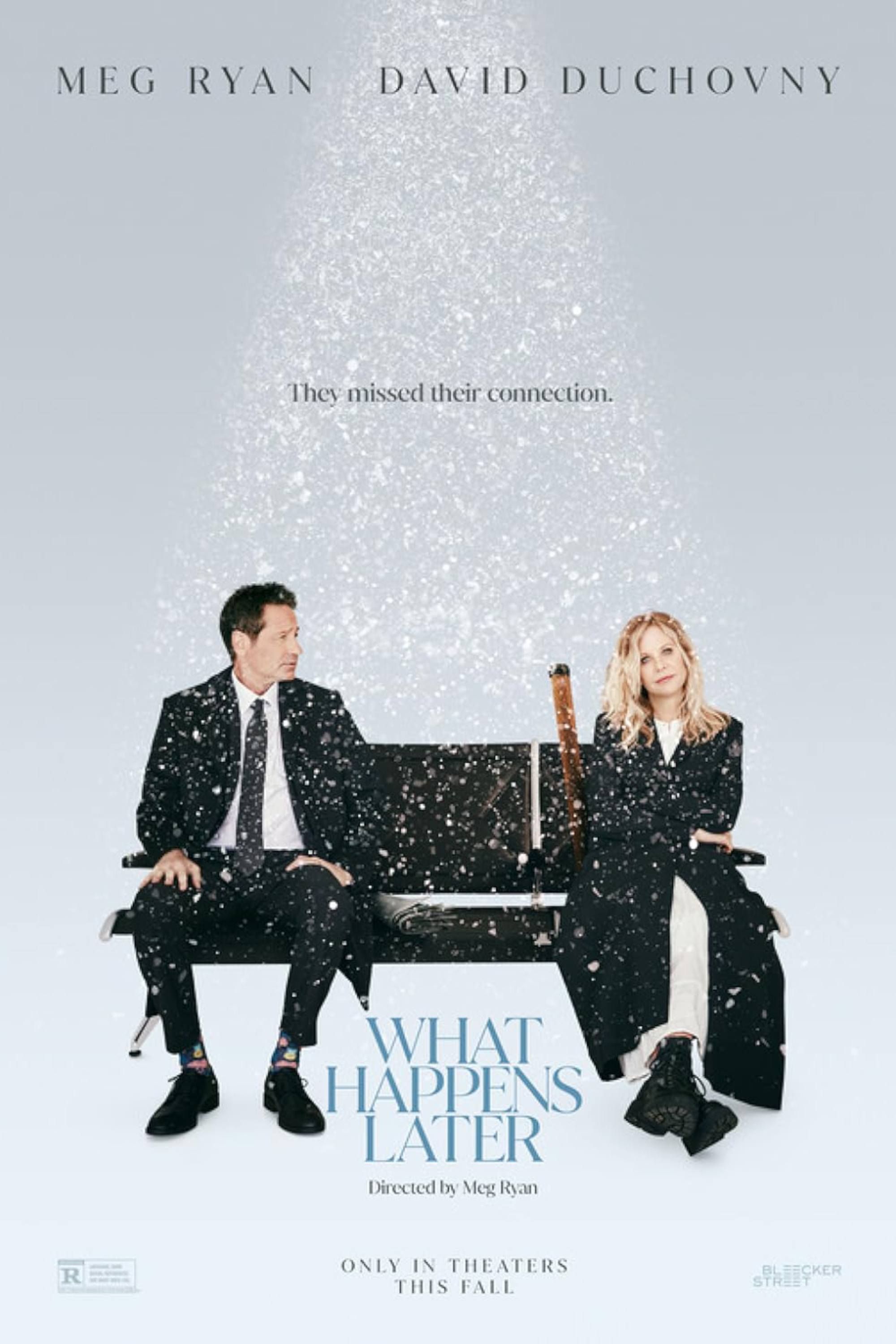 What Happens Later - Poster - Meg Ryan &amp; David Duchovny sitting on a bench
