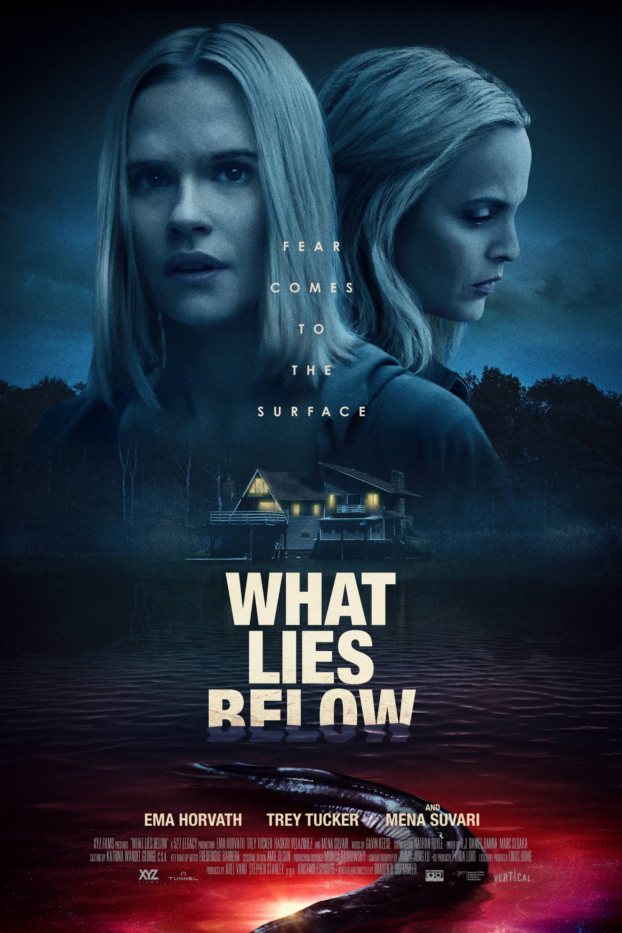 What Lies Below (2020) - Poster - Ema Horvath &amp; Trey Tucker