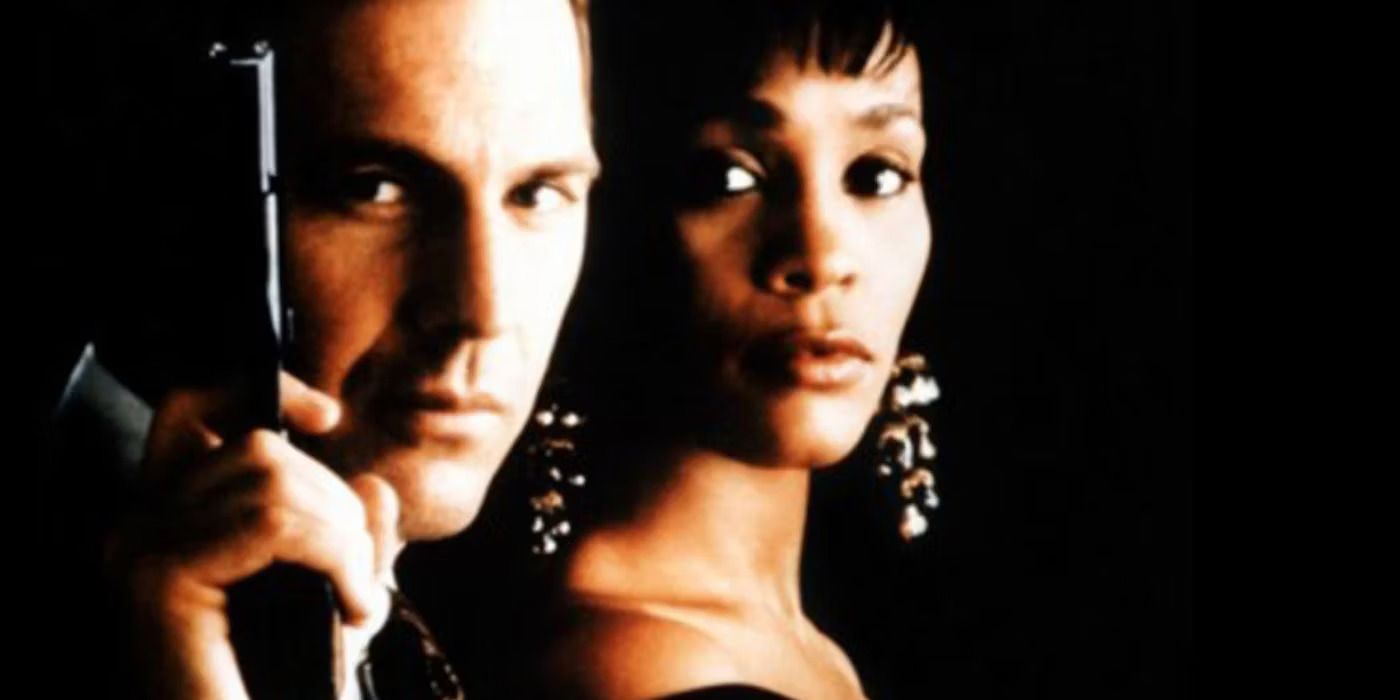 Frank (Kevin Costner) e Rachel (Whitney Houston) na capa do pôster de The Bodyguard.jpg