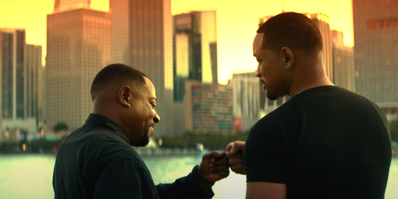 Will Smith and Martin Lawrence first-bumping in Bad Boys Ride or Die