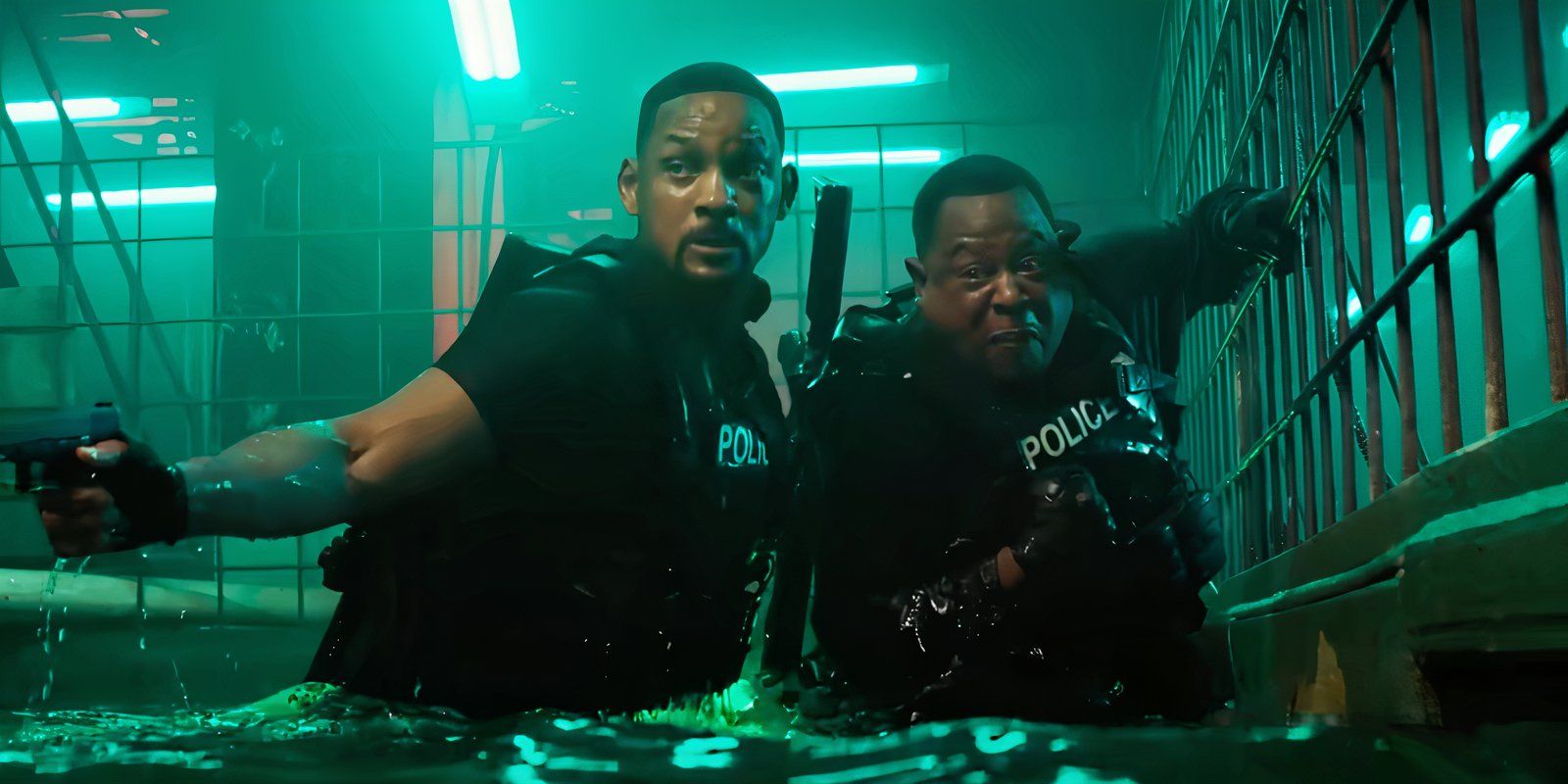 Will Smith and Martin Lawrence in a pool in Bad Boys Ride or Die