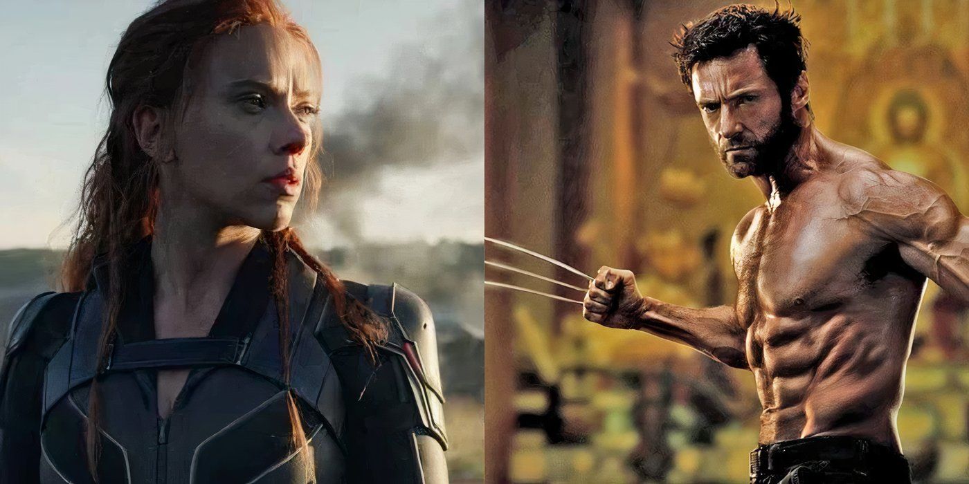 Wolverine (Hugh Jackman) and Black Widow (Scarlett Johansson) live-action.