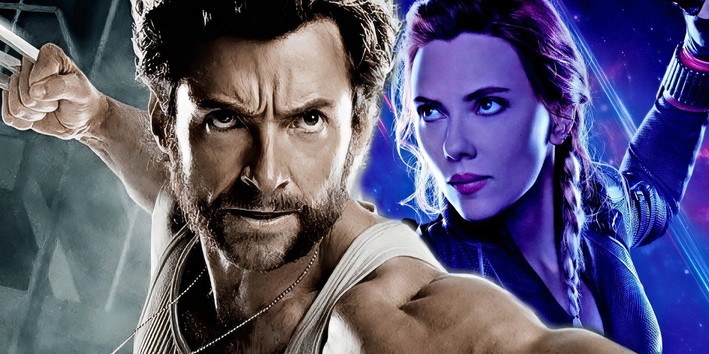 Wolverine (Hugh Jackman) and Black Widow (Scarlett Johansson) live-action.