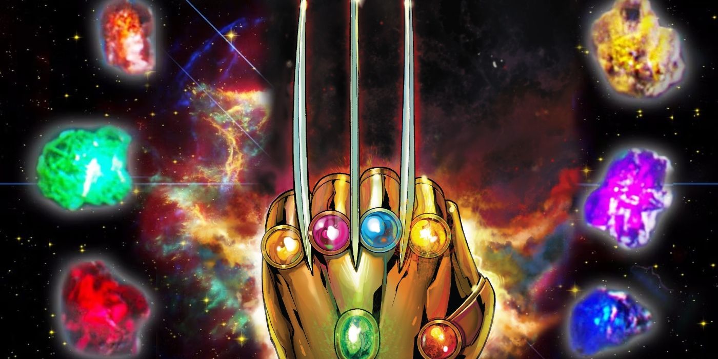 Wolverine's claws protruding from the Infinity Gauntlet.