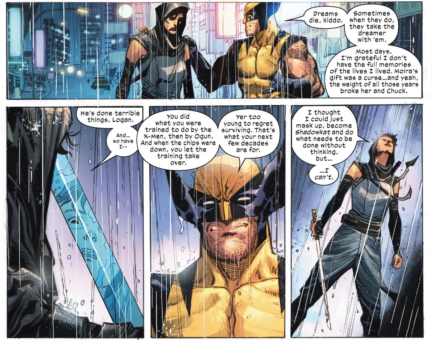 Wolverine fala com Kate Pryde sobre matar Xavier