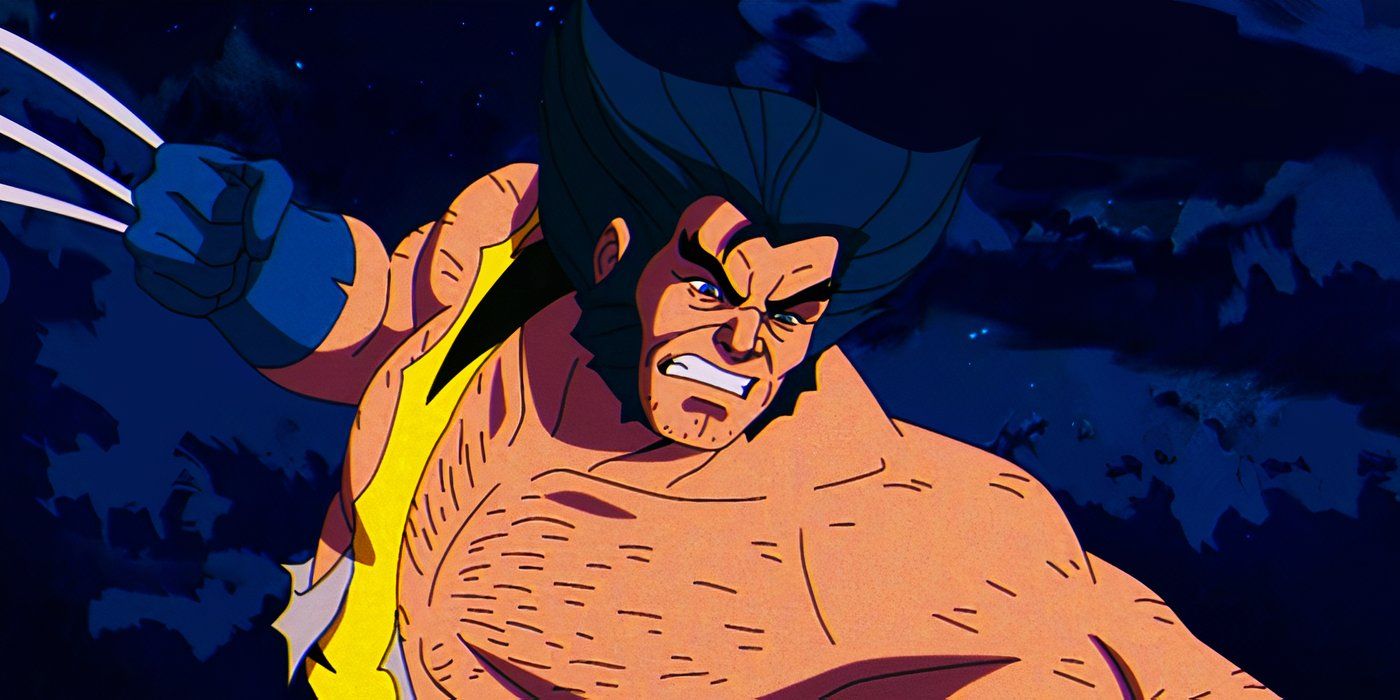 Wolverine with a torn shirt and claws out in X-Men '97