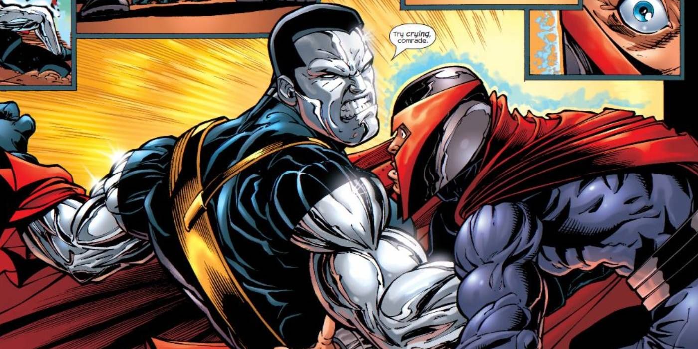 X-Men comic Colossus punching Magneto