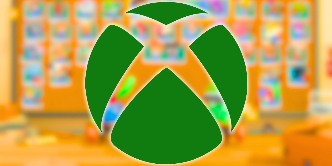 The Xbox logo over a blurred image of Moving Out 2