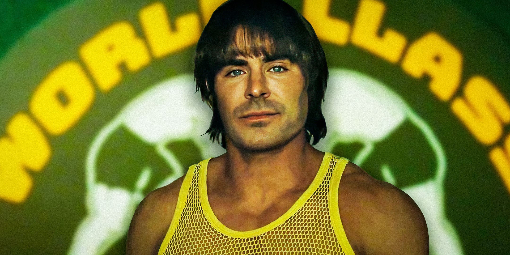 Zac Efron as Kevin Von Erich from The Iron Claw in a custom background