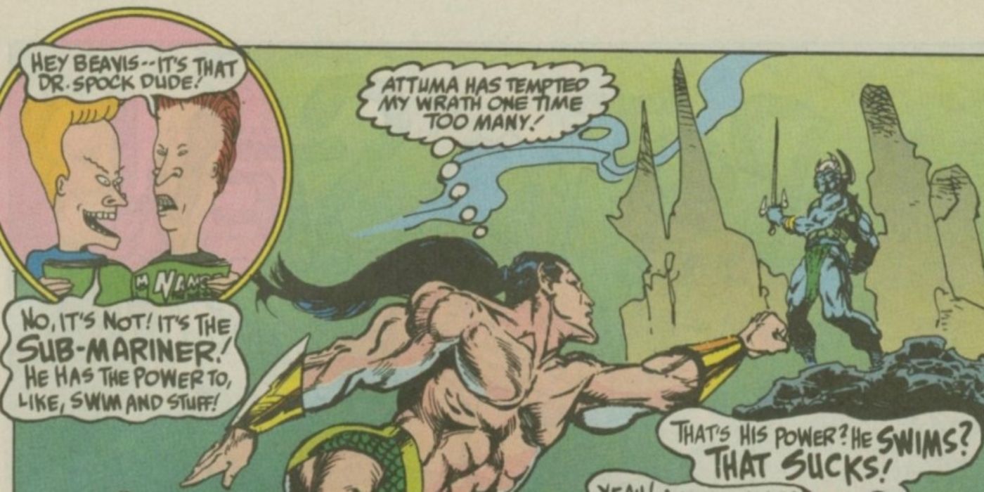 Beavis and Butt-Head reading a Namor comic.