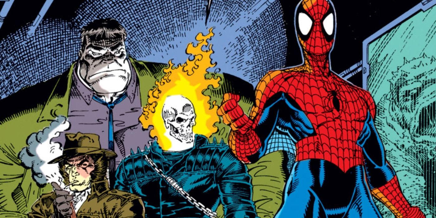 Spider-Man, Wolverine, Ghost Rider, and Hulk as the new Fantastic Four.