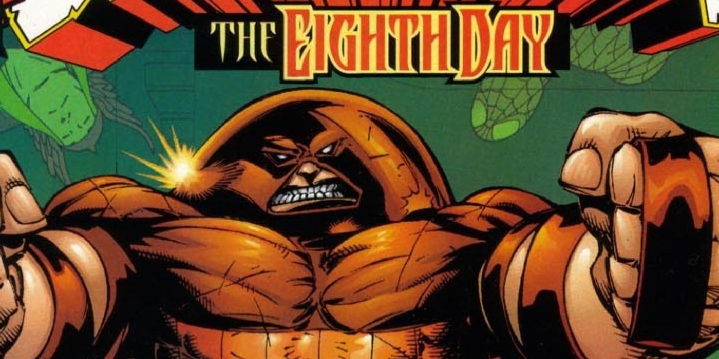 Juggernaut with 'The Eighth Day' event logo above him.