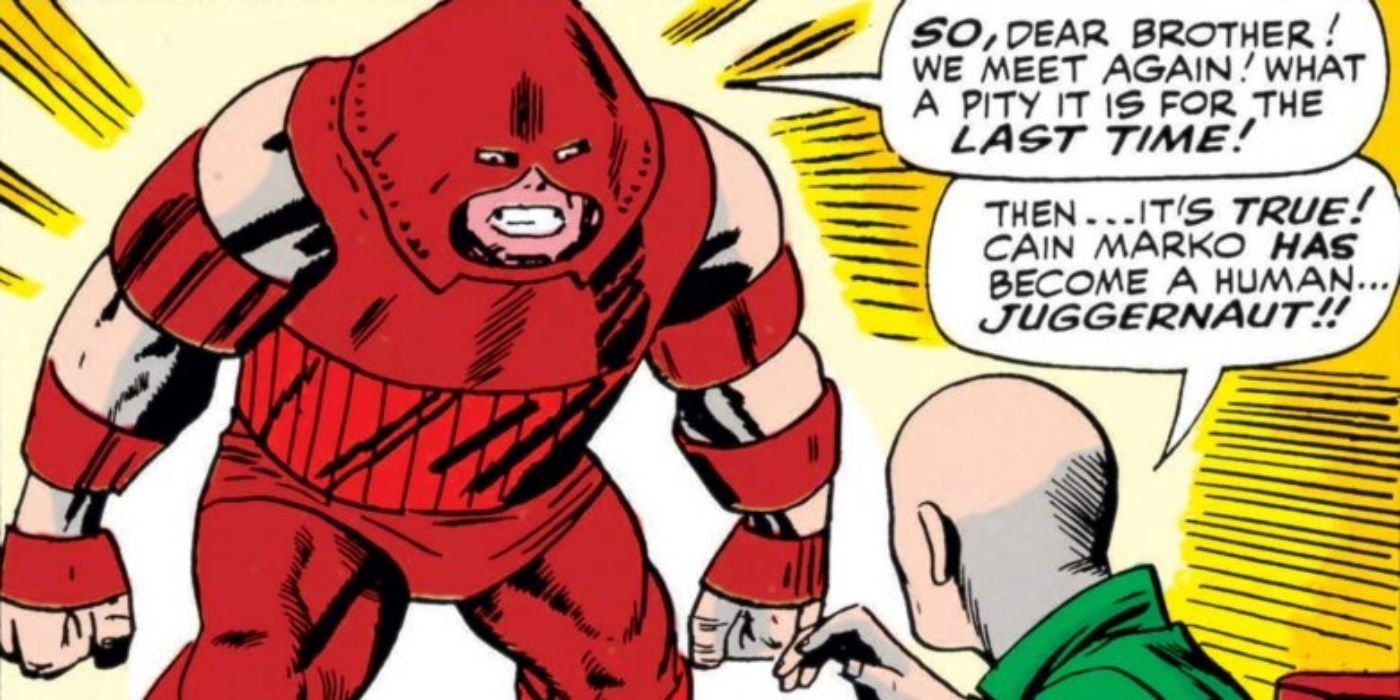 Juggernaut facing off against his step-brother, Professor X.