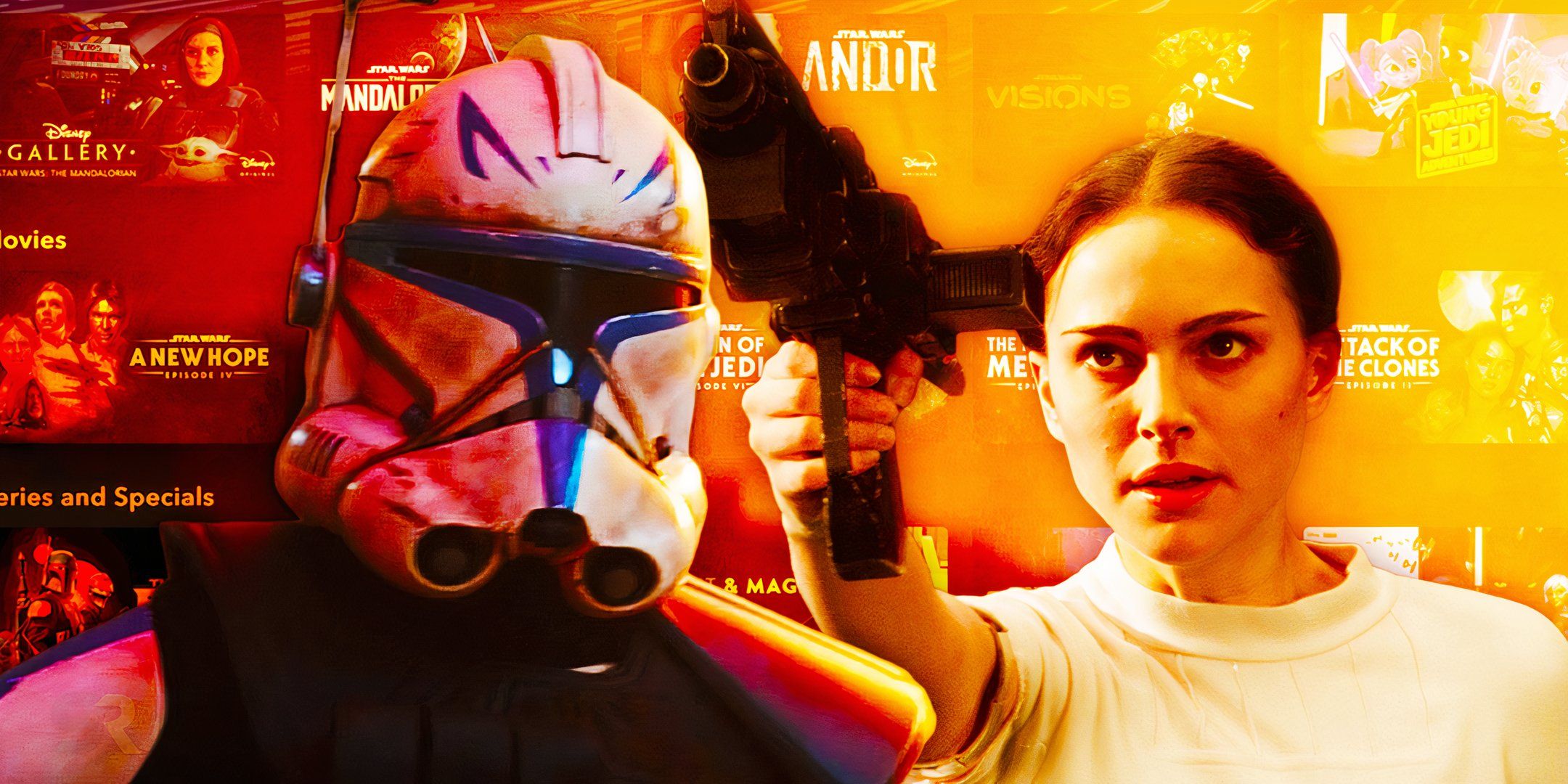 Captain Rex and Natalie Portman&rsquo;s Padmé Amidala edited together over Star Wars movies and shows on Disney+