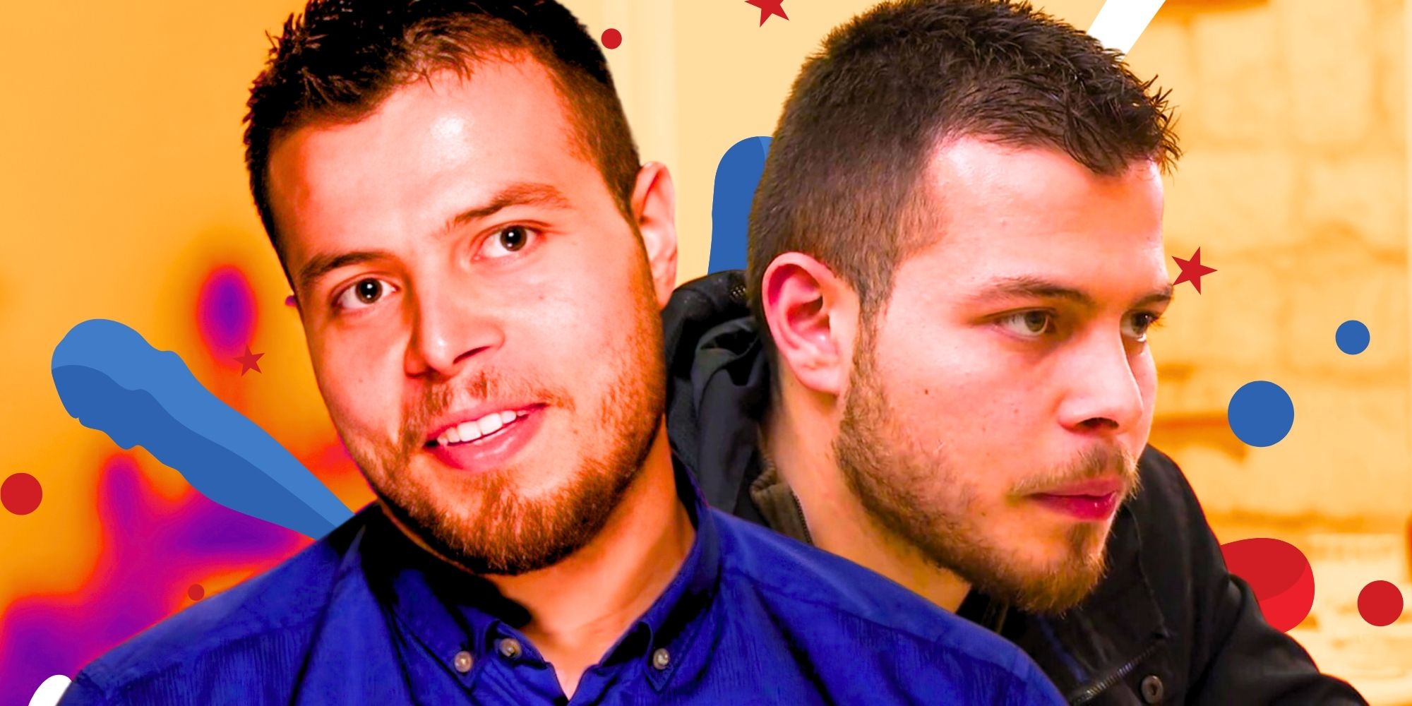 90 Day Fiancé’s Omar Albakour smiles and looks serious in a montage image.