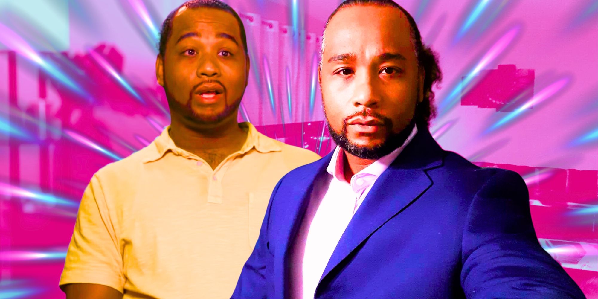 90 Day Fiancé Star Robert Springs in side by side images from the show and Instagram