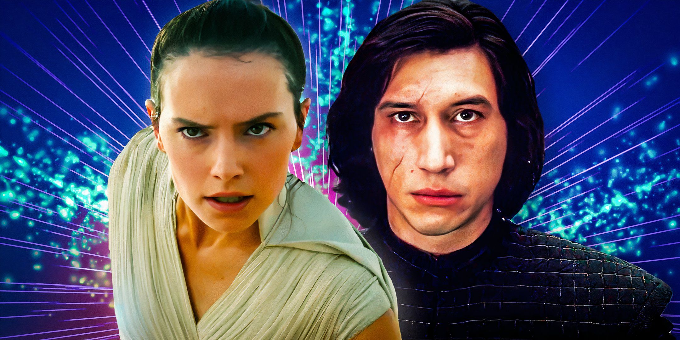 Rey Skywalker de Daisy Ridley y el Kylo Ren de Adam Driver editó juntos en Star Wars