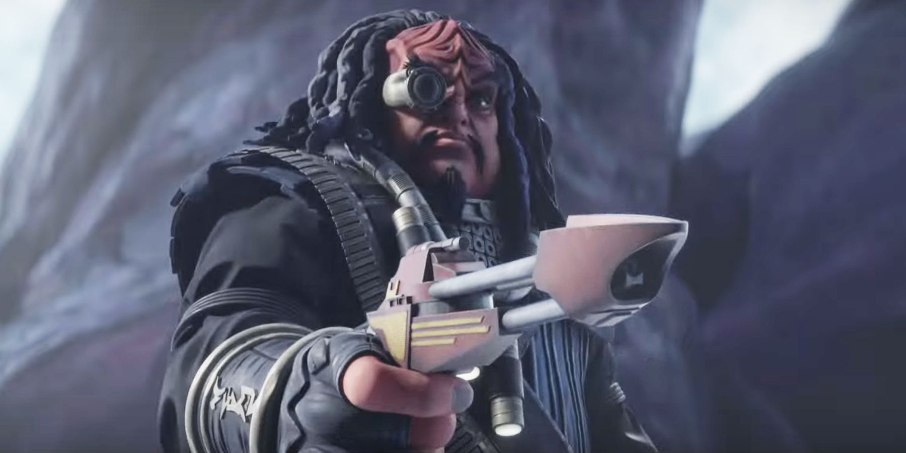 A Klingon Points A Phaser In Star Trek Prodigy