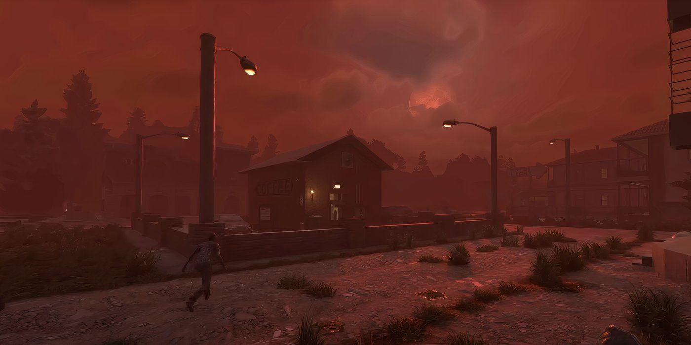 Um jogador defendendo sua base durante a Lua de Sangue em 7 Dias para Morrer.