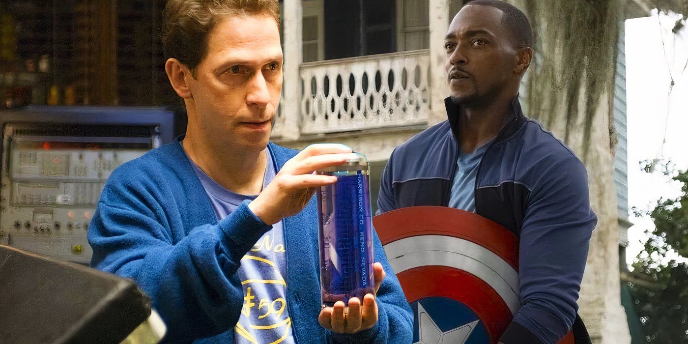 A split image of Samuel Sterns and Sam Wilson in the MCU